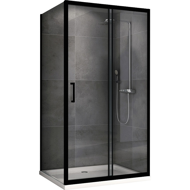Душевой уголок черный 130х80см ABBER Schwarzer Diamant AG30130BH-S80B