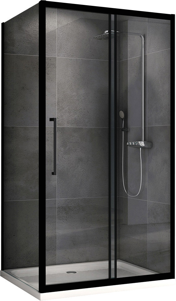Душевой уголок черный 140х90см ABBER Schwarzer Diamant AG30140BH-S90B