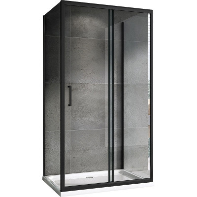 Душевой уголок черный 160x100см ABBER Schwarzer Diamant AG30160BH-S100B-S100B