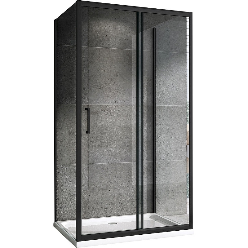 Душевой уголок черный 160x80см ABBER Schwarzer Diamant AG30160BH-S80B-S80B