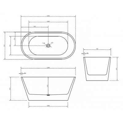 Акриловая ванна с подсветкой белая 140x70см Abber AB9203-1.4 LED