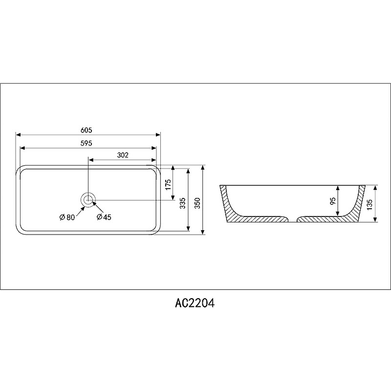 Раковина-чаша белая Abber AC2204
