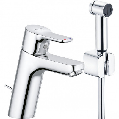 Смеситель для раковины с гигиеническим душем хром Kludi Pure Easy 372590565