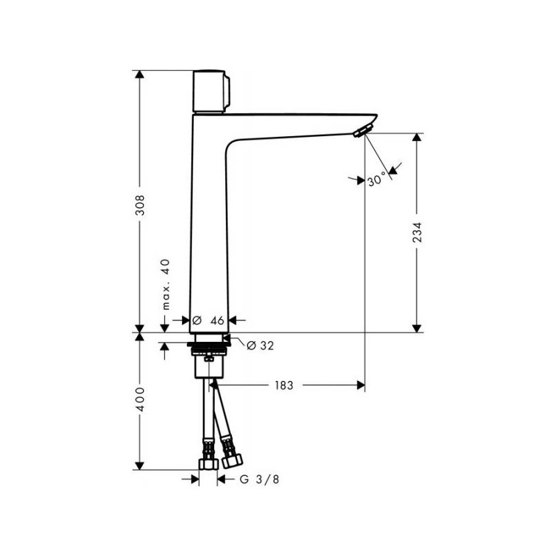Смеситель для раковины Hansgrohe Talis Select E 240 со сливным гарнитуром хром 71752000