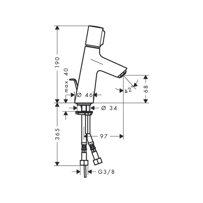 Смеситель для раковины Hansgrohe Talis Select S 80 со сливным гарнитуром хром 72040000