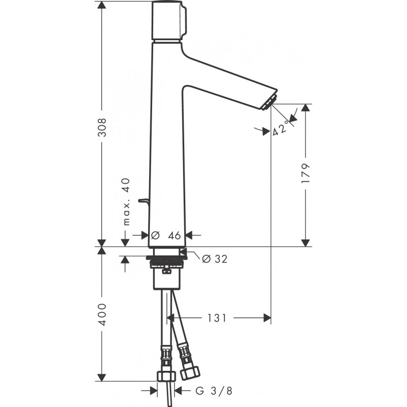 Смеситель для раковины Hansgrohe Talis Select S 190 со сливным гарнитуром хром 72044000