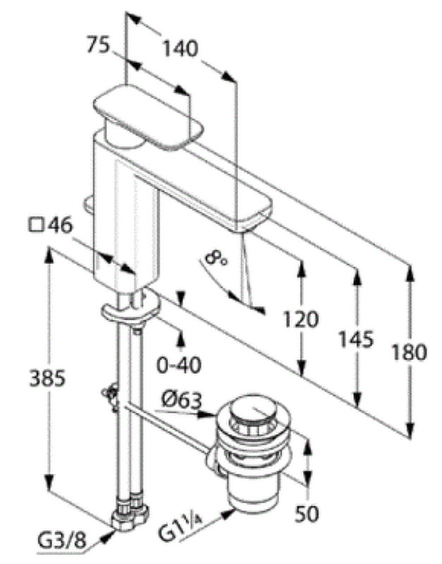 Смеситель для раковины хром Kludi E2 492950575