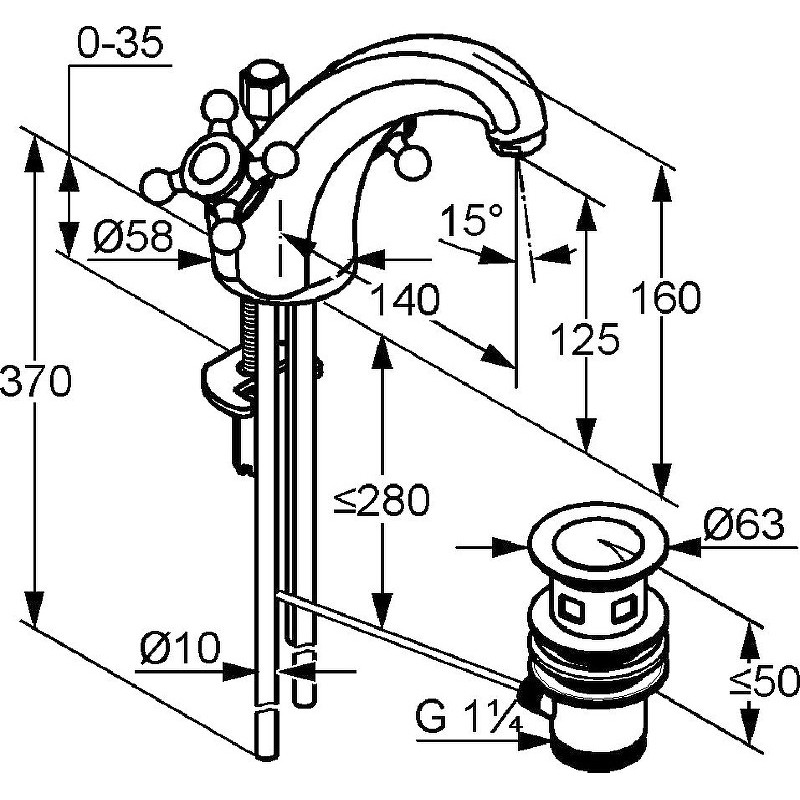 Смеситель для раковины хром Kludi Adlon 510100520