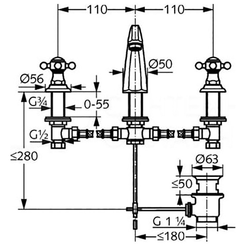 Смеситель для раковины хром Kludi Adlon 510430520