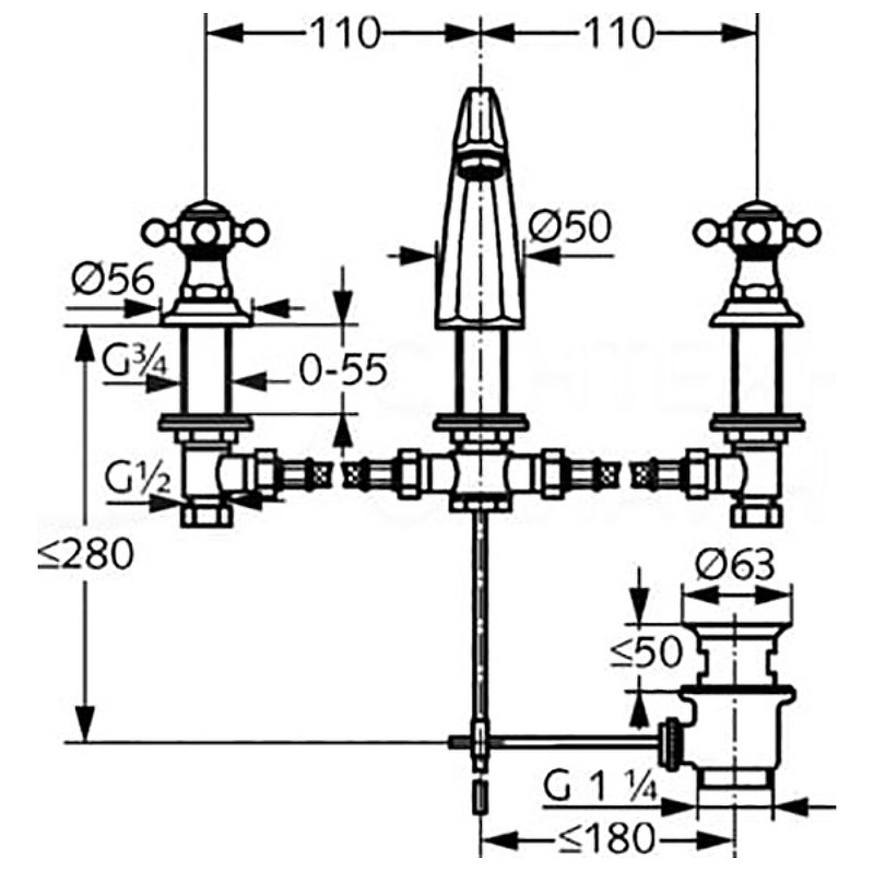 Смеситель для раковины хром Kludi Adlon 510430520