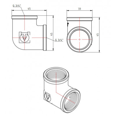 Угольник никель Ду 20 ВР/ВР Valtec VTr.090.N.0005