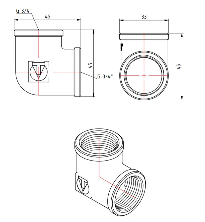 Угольник никель Ду 20 ВР/ВР Valtec VTr.090.N.0005