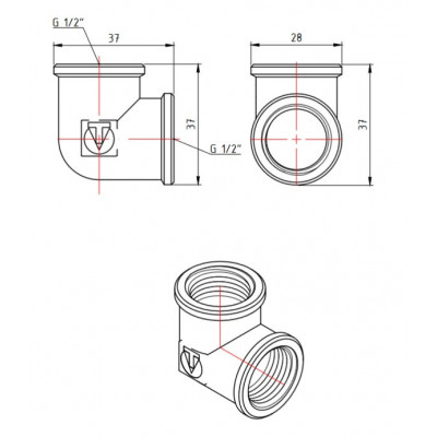 Угольник никель Ду 20 ВР/ВР Valtec VTr.090.N.0005