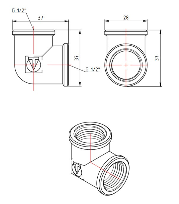Угольник никель Ду 20 ВР/ВР Valtec VTr.090.N.0005