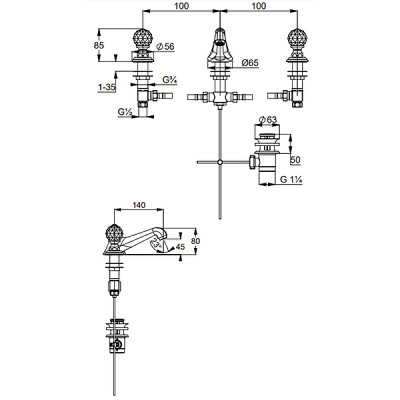 Смеситель для раковины встраиваемый хром Kludi Adlon 5104605G5