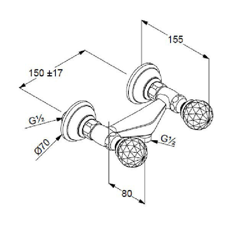 Смеситель для душа хром Kludi Adlon 5161005G5