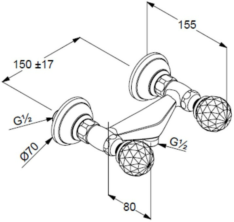 Смеситель для душа золото Kludi Adlon 5161045G4