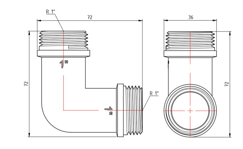 Угольник никель Ду 25 НР Valtec VTr.093.N.0006