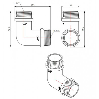 Угольник никель Ду 20 НР Valtec VTr.093.N.0005