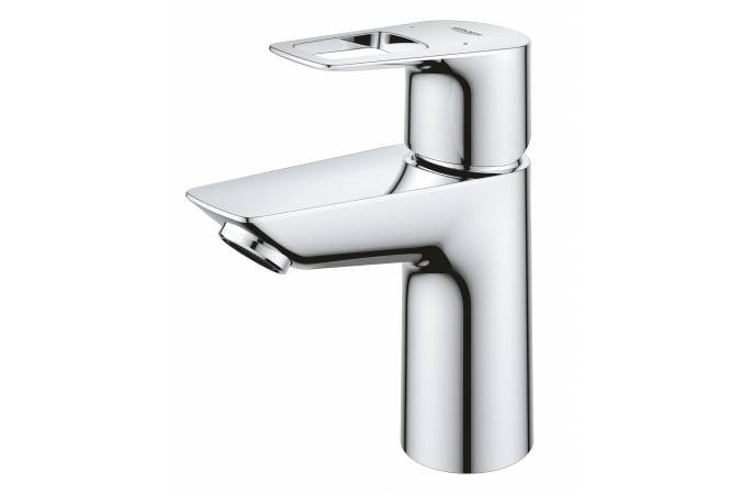 Смеситель для раковины GROHE BauLoop с ограничителем температуры, гладкий корпус, размер S, хром 23337001