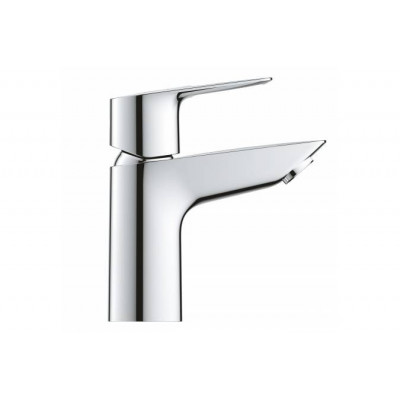 Смеситель для раковины GROHE BauLoop с ограничителем температуры, гладкий корпус, размер S, хром 23337001