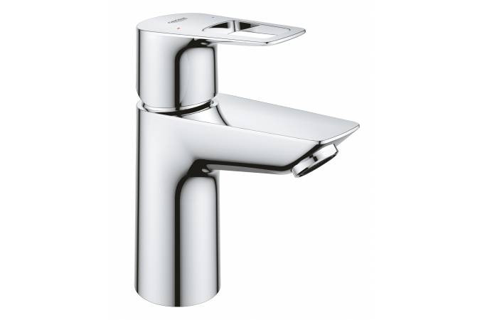 Смеситель для раковины GROHE BauLoop с ограничителем температуры, гладкий корпус, размер S, хром 23337001