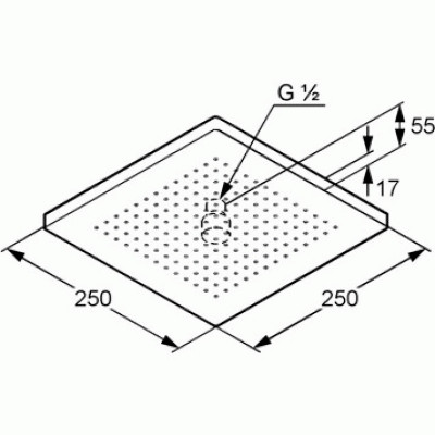 Верхний душ 25см хром Kludi 6654105-00