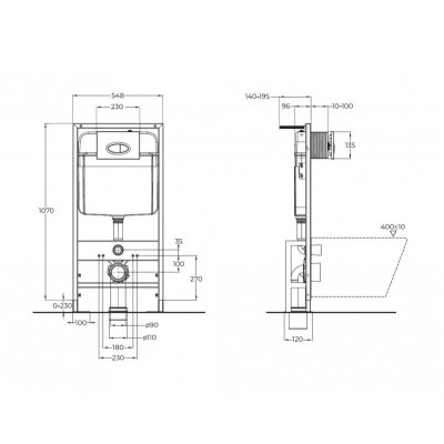 Инсталляция для подвесного унитаза Belbagno BB025