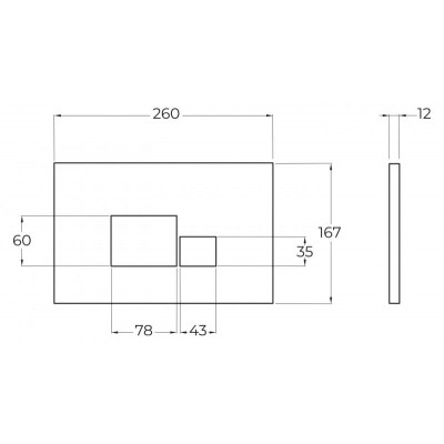 Клавиша смыва хром Belbagno BB070CR.MAT