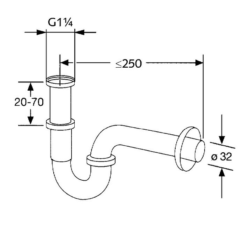 Сифон для раковины хром Kludi 1025005-00
