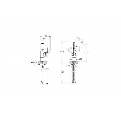 Смеситель для раковины хром Vitra Suit A42469EXP