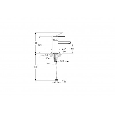 Смеситель для раковины хром Vitra Flo S A41936EXP