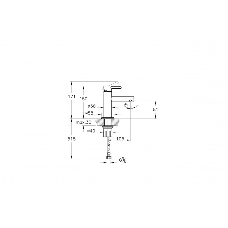 Смеситель для раковины черный Vitra Origin A4255536