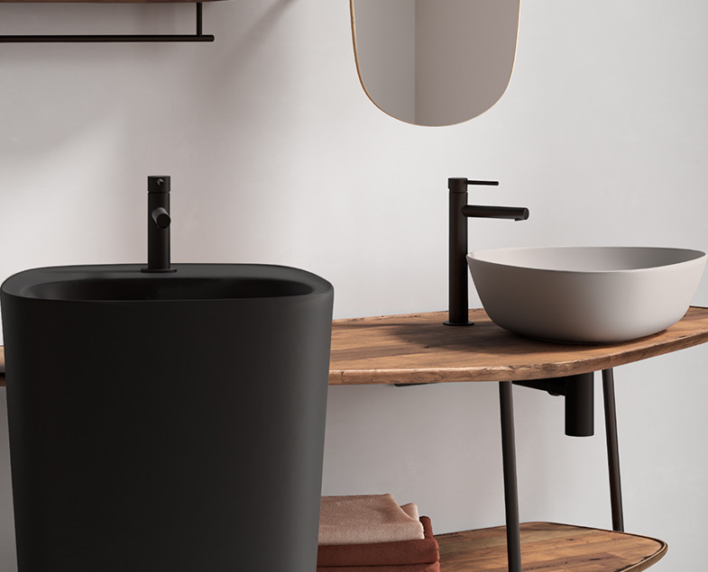 Смеситель для раковины черный Vitra Origin A4255536
