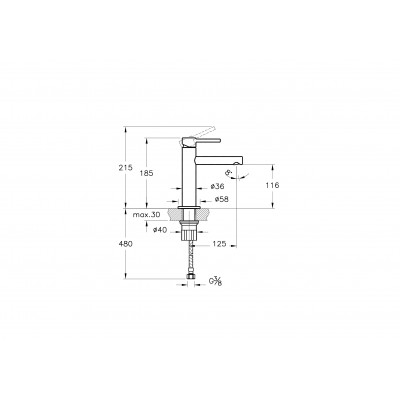 Смеситель для раковины хром Vitra Origin A42556