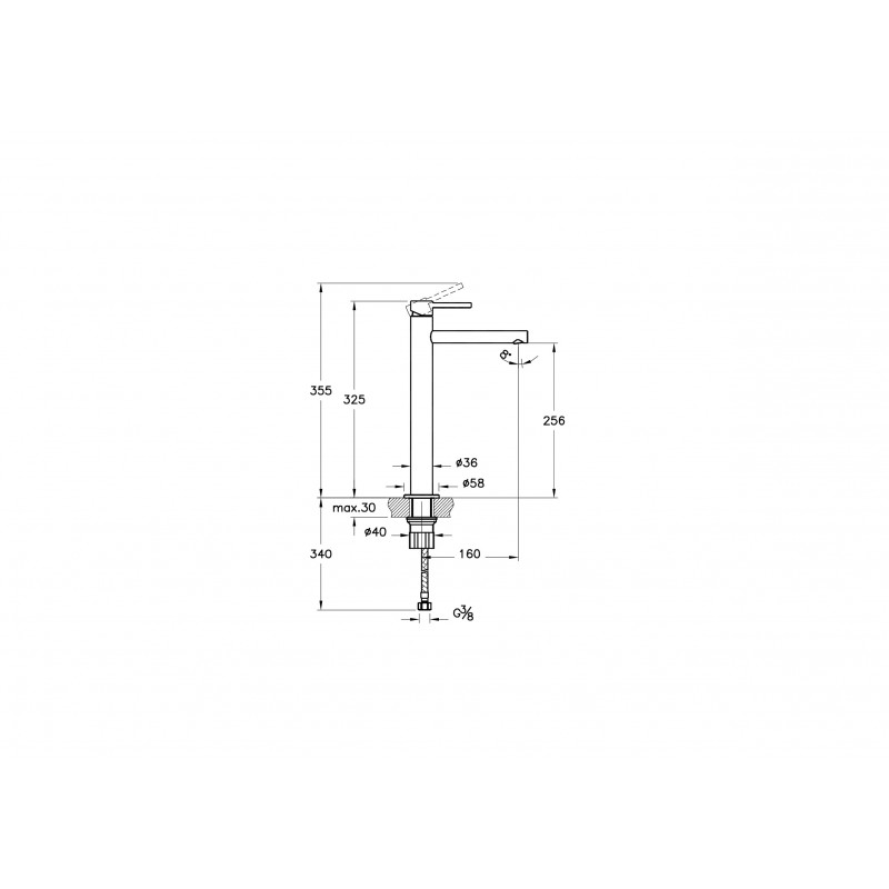 Смеситель для раковины черный Vitra Origin A4255836