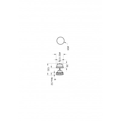 Донный клапан для раковин с переливом нажимной медь Vitra Origin A4514926