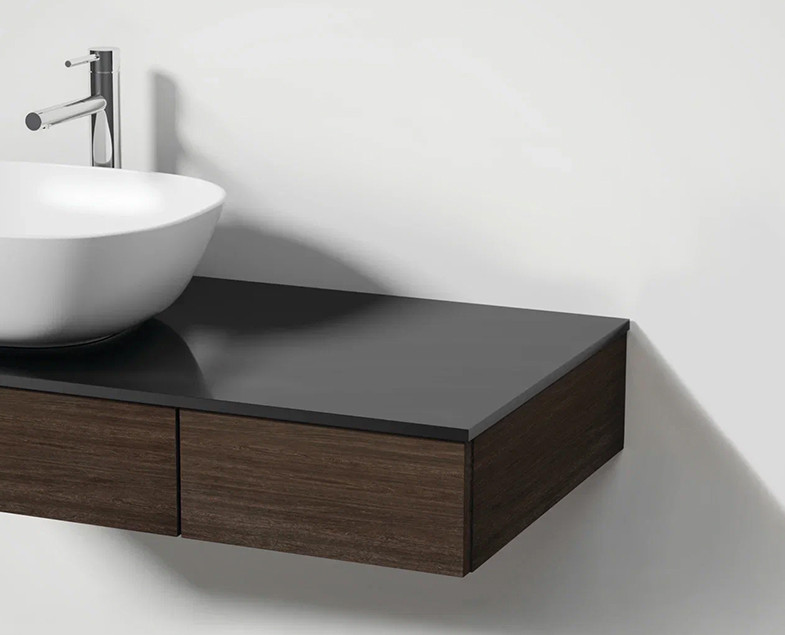 Тумба под раковину подвесная темный вяз 90см Vitra Origin 65702