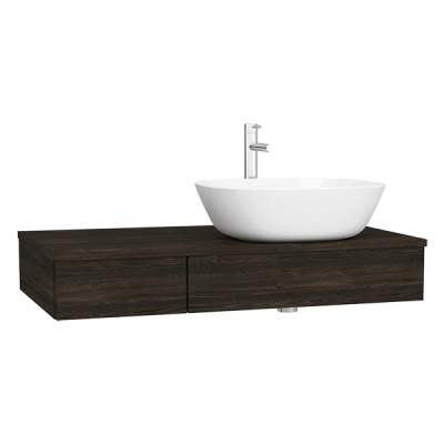 Тумба под раковину подвесная темный вяз 90см правая Vitra Origin 65677