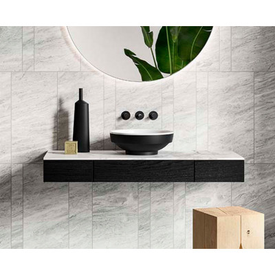Тумба под раковину подвесная черный дуб 90см правая Vitra Origin 65676