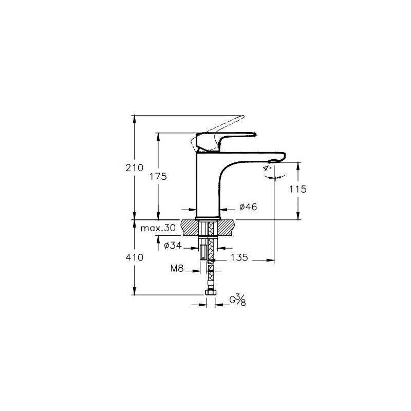 Смеситель для раковины черный Vitra Root Round A4270636EXP