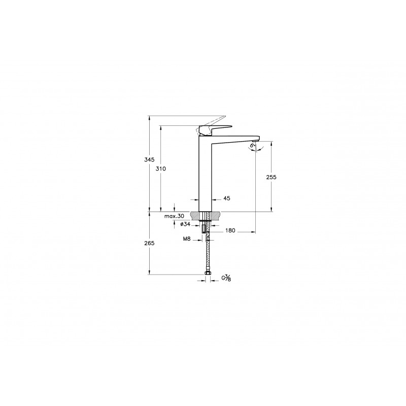 Смеситель для раковины хром Vitra Root Square A42733EXP