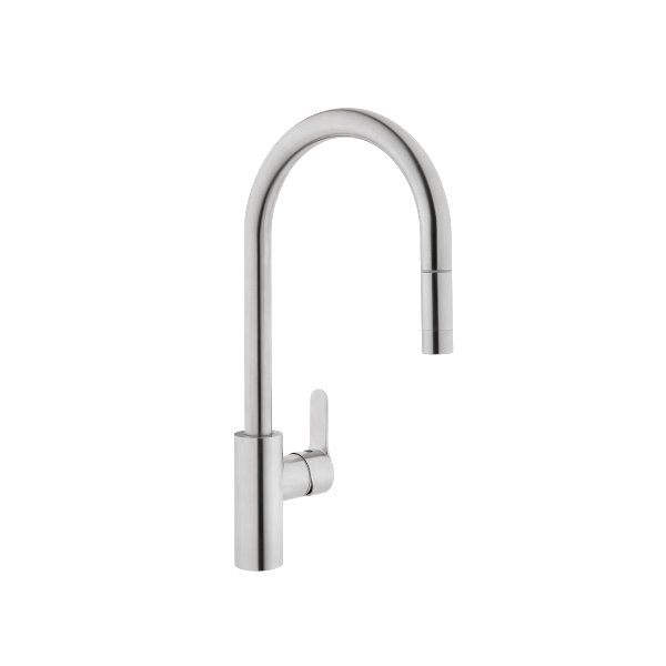 Смеситель для кухни с вытяжным изливом хром Vitra Root Inox A42153EXP