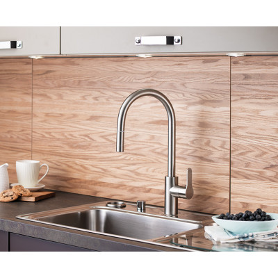 Смеситель для кухни с вытяжным изливом хром Vitra Root Inox A42153EXP
