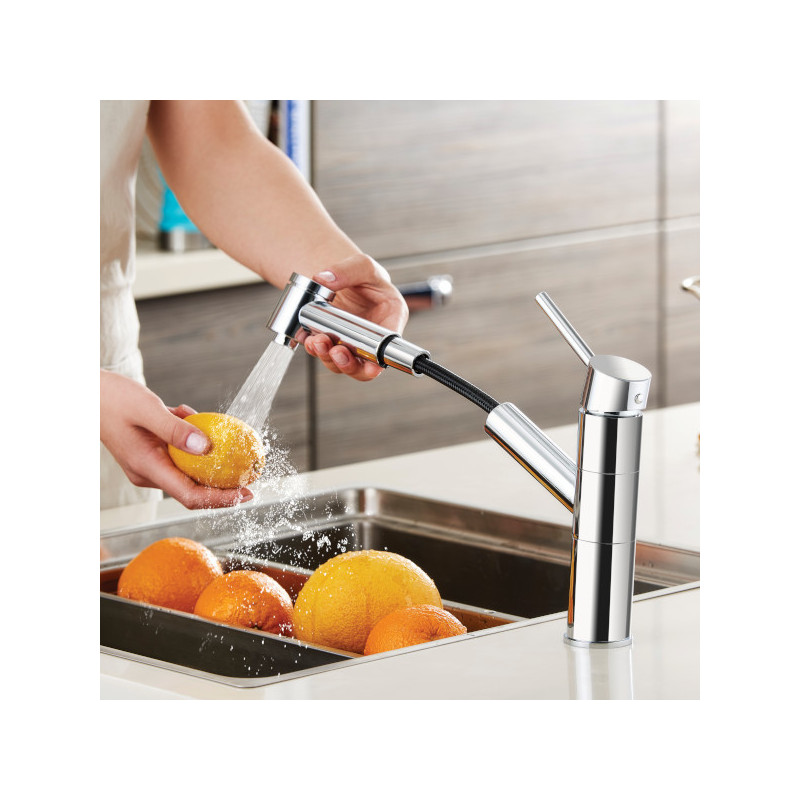 Смеситель для кухни с вытяжным изливом хром Vitra Harmony XL A42147EXP