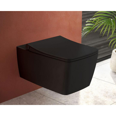 Унитаз подвесной безободковый черный Vitra Metropole 7672B083-0101
