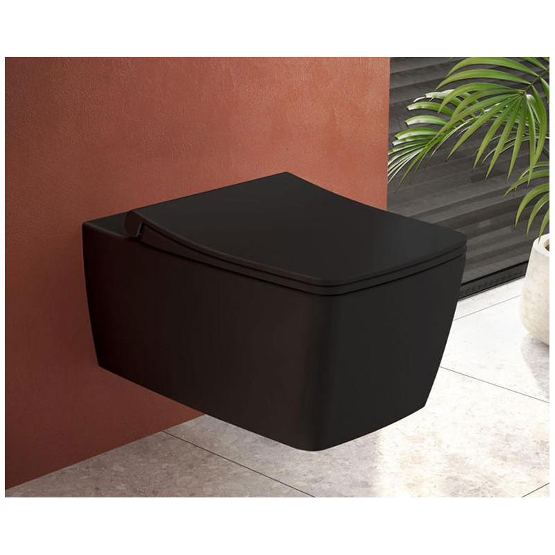 Унитаз подвесной безободковый черный Vitra Metropole 7672B083-0101