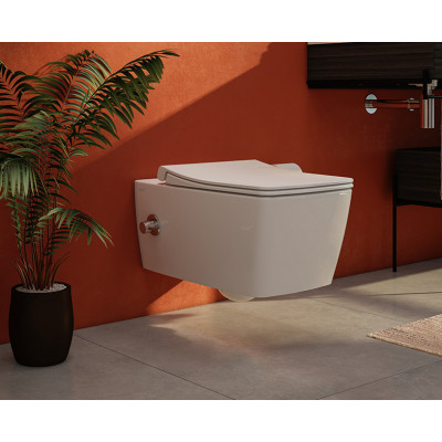 Унитаз с биде подвесной безободковый белый Vitra Metropole 7672B003-1684