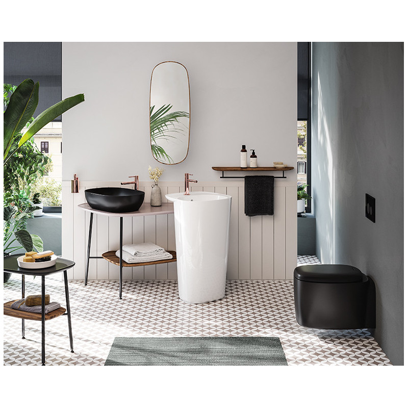 Унитаз подвесной безободковый черный Vitra Plural 7830B483-0075