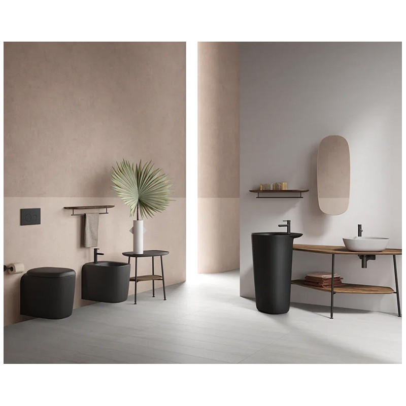 Унитаз подвесной безободковый черный Vitra Plural 7830B483-0075
